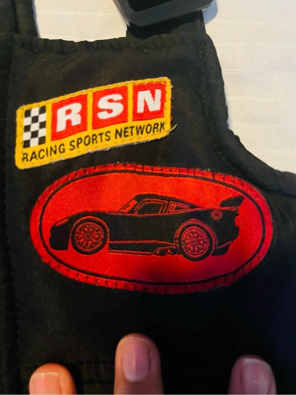Disney Black Snow Overalls with Red Racing Patch 2T Adjustable to 3T Waterproof
